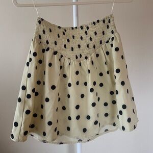 NWOT And Now This Cream and Black Polka Dots Flowy Mini Skirt - S